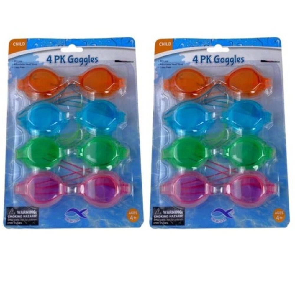 Child Swim Goggles Tinted Lens 8-Pack